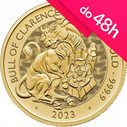 Moneta złota z serii Bestie Królowej: Bull of Clarence (Czarny Byk z Clarence) 2023 1 oz (48h)