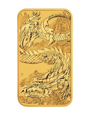 Prostokątna złota moneta Smok 2025 1 oz (24h)