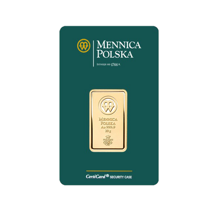 Sztabka złota Mennica Polska 20 g (48h) 