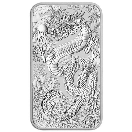 Srebrna sztabko moneta Smok Rectangular Dragon 2024 1oz (24h)