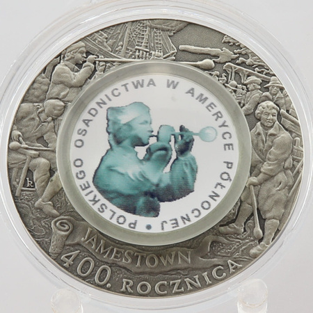 Moneta srebrna 10 zł - 400. ROCZNICA POLSKIEGO OSADNICTWA W AMERYCE - 2008 (48h)