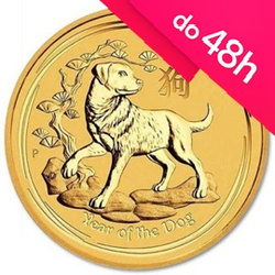 Moneta złota z serii Lunar II: Rok Psa 2018 1/4 oz (48h)