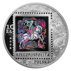 Moneta srebrna 10 zł - 450 LAT POCZTY POLSKIEJ - 2008 (24h)