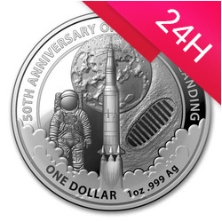 Moneta srebrna 50. Rocznica lądowania na Księżycu 2019 1 oz (24h)
