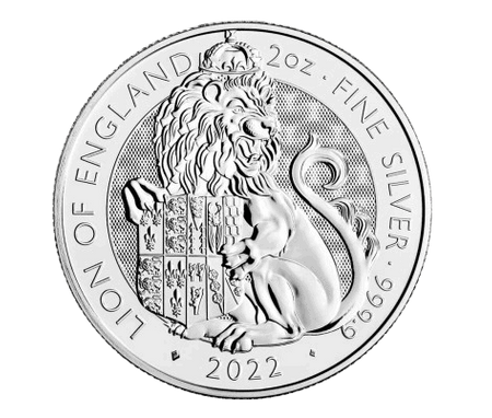 Srebrna moneta Bestie Tudorów: LION OF ENGLAND 2022 2 oz (24h)