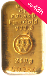 Sztabka złota Mennica Polska 250 g (48h) 