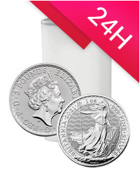 25 x srebrna moneta Britannia 1 oz (48h)