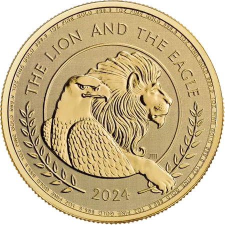 Moneta złota Brytyjski Lew i Amerykański Orzeł  2024 1 oz (48h)