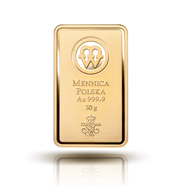 Sztabka złota Mennica Polska 50 g (48h) 