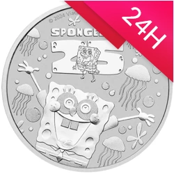 Srebrna moneta SpongeBob Kanciastoporty 25. rocznica 2024 1 oz (24h)