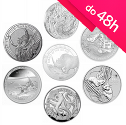 5 x sztabka / moneta srebrna 1 oz (48h)