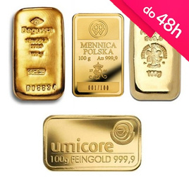 Sztabka złota LBMA 100 g (48h)