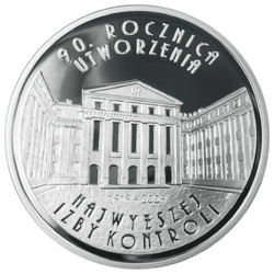 Moneta srebrna 10 zł - 90. ROCZNICA UTWORZENIA NAJWYŻSZEJ IZBY KONTROLI  - 2009 (24h)