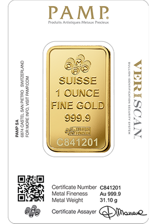 Sztabka złota PAMP 50 g (48h)
