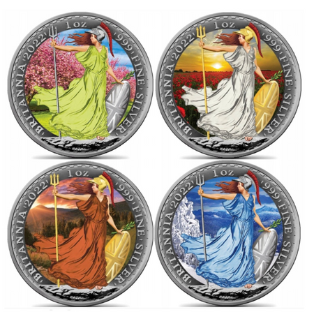 4 x moneta srebrna Britannia 1 oz - CZTERY PORY ROKU (24h)