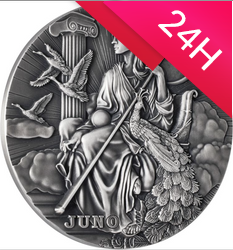 Srebrna moneta JUNONA - BOGOWIE RZYMSCY 2$ 2 oz (24h)