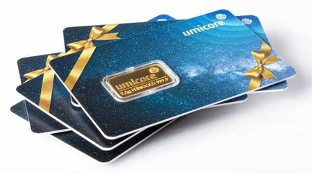 Sztabki złota Certi Card 1g na prezent (24h)