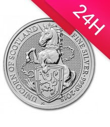 Srebrna moneta z serii Bestie Królowej: UNICORN OF SCOTLAND 2018 2 oz (24h)