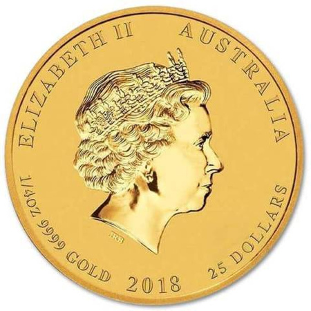 Moneta złota z serii Lunar II: Rok Psa 2018 1/4 oz (48h)