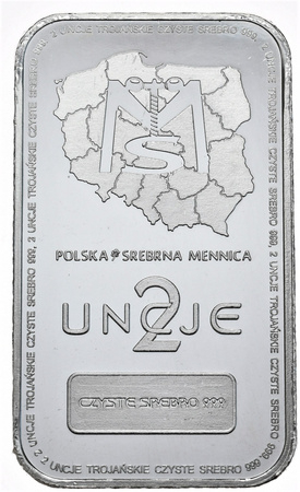 Sztabka srebra 2 oz  (24h)