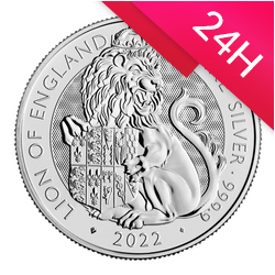 Srebrna moneta z serii Bestie Królowej: Lion of England (Lew Anglii) 2022 2 oz (24h)