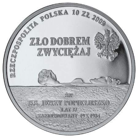 Moneta srebrna 10 zł - KS. JERZY POPIEŁUSZKO - 2009 (24h)