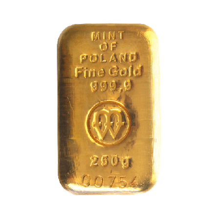 Sztabka złota Mennica Polska 250 g (48h) 