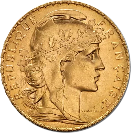 Moneta złota 20 Franków - Marianna i Kogut (48h)