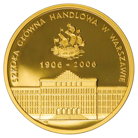 Złota moneta NBP 100-lecie Szkoły Głównej Handlowej w Warszawie 200 zł 15,5g (24h)