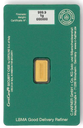 Sztabka złota C.Hafner Happy Birthday 1 g (48h)