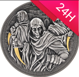 Srebrna moneta SYKARIUSZE - SKRYTOBÓJCY 5$ 2 oz (24h)