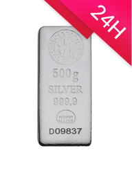 Sztabka srebra 500 g LBMA Nadir Metal Rafineri (24h)