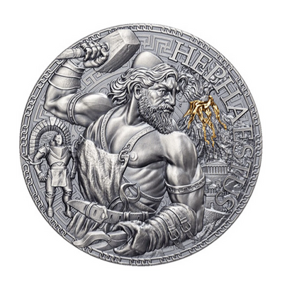 Moneta srebrna 3000 FRANKÓW HEFAJSTOS - WIELKA MITOLOGIA GRECKA (48h)