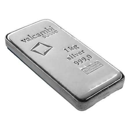 Sztabka srebra 1 kg LBMA Valcambi