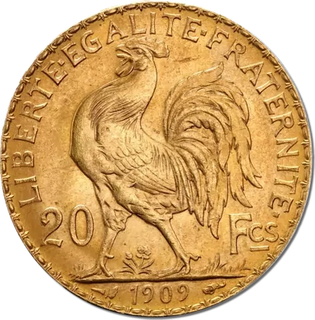 Moneta złota 20 Franków - Marianna i Kogut (48h)