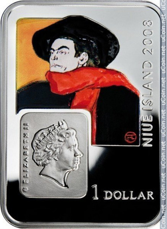 WYSPA NIUE 1 dolar / 2008 - Henri de Toulouse Lautrec