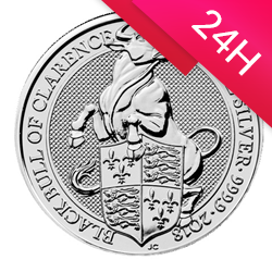 Srebrna moneta z serii Bestie Królowej: BLACK BULL OF CLARENCE 2018 2 oz (24h)