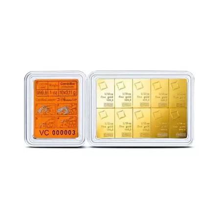 Sztabka złota Valcambi CombiBar 10 x 1/10 oz (24h)