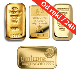 Sztabka złota LBMA 100 g (24h)
