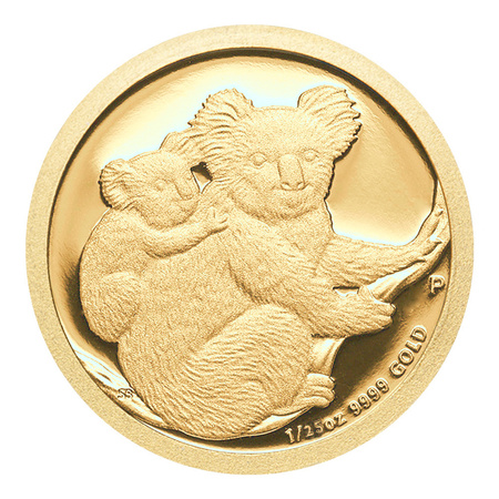 Złota moneta z serii NAJMNIEJSZE MONETY ŚWIATA - Koala 1/25 oz (24h)