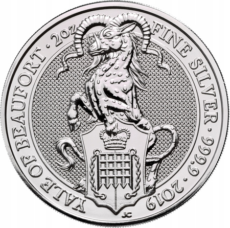 Srebrna moneta z serii Bestie Królowej: YALE OF BEAUFORT 2019 2 oz (24h)