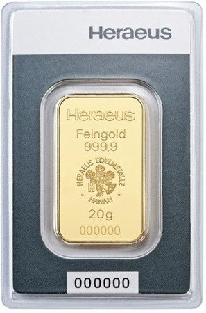 Sztabka złota CertiCard 20 g (48h) 