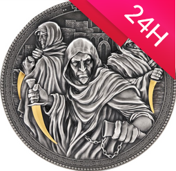 Srebrna moneta SYKARIUSZE - SKRYTOBÓJCY 5$ 2 oz (24h)