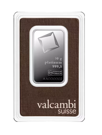 Sztabka platyny Valcambi 50 g (48h)