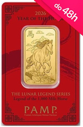Sztabka złota PAMP Lunar Rok Konia 2026 1 oz (48h)