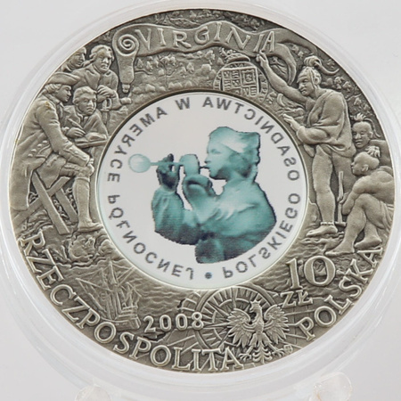 Moneta srebrna 10 zł - 400. ROCZNICA POLSKIEGO OSADNICTWA W AMERYCE - 2008 (48h)