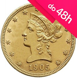 Moneta złota 10 dolarów Liberty Head (48h)