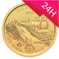 Złota moneta Canada Klondike: Przejazd po złoto 2023 1 oz (24h)
