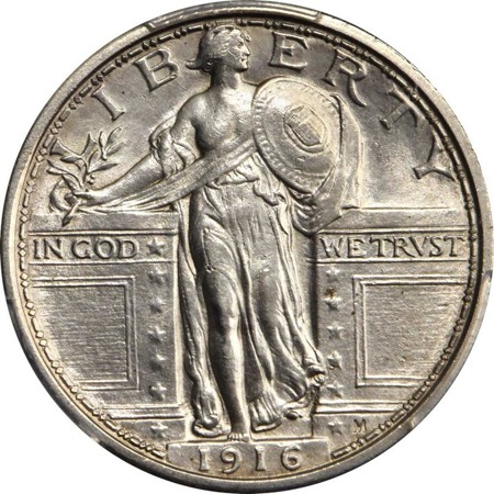 1916 Standing Liberty Quarter Dollar (24h)