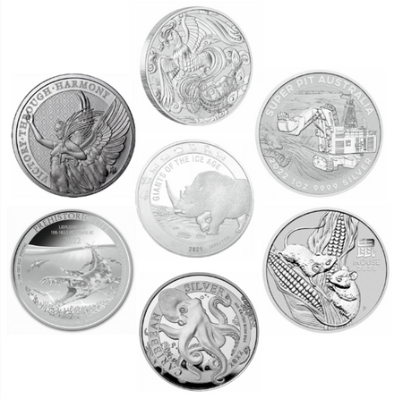 5 x moneta srebrna 1oz NIESPODZIANKA (24h)